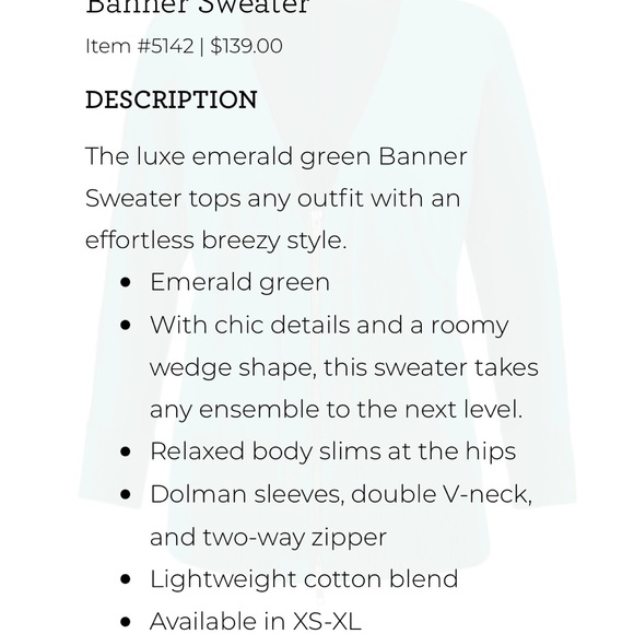 CAbi Green Cardigan Sweater with V-Neck - Picture 8 of 8